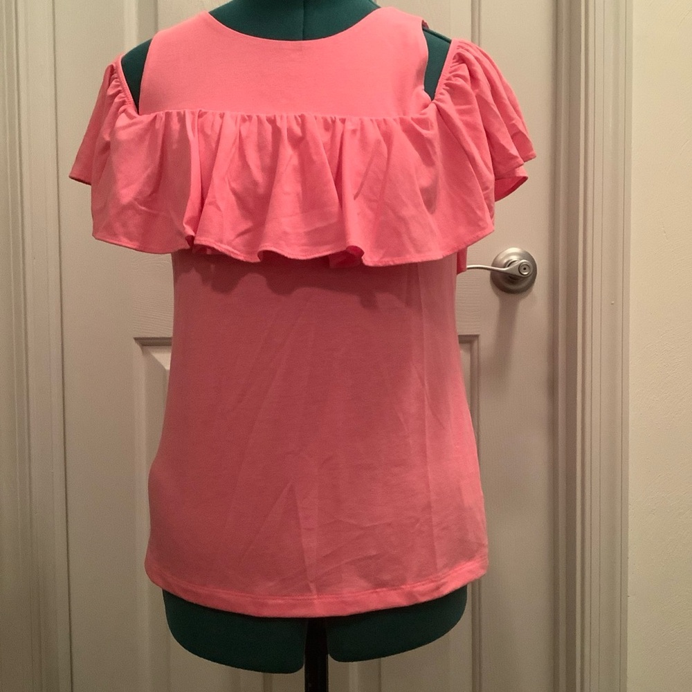 Lilly Pulitzer Coral Ruffle Blouse